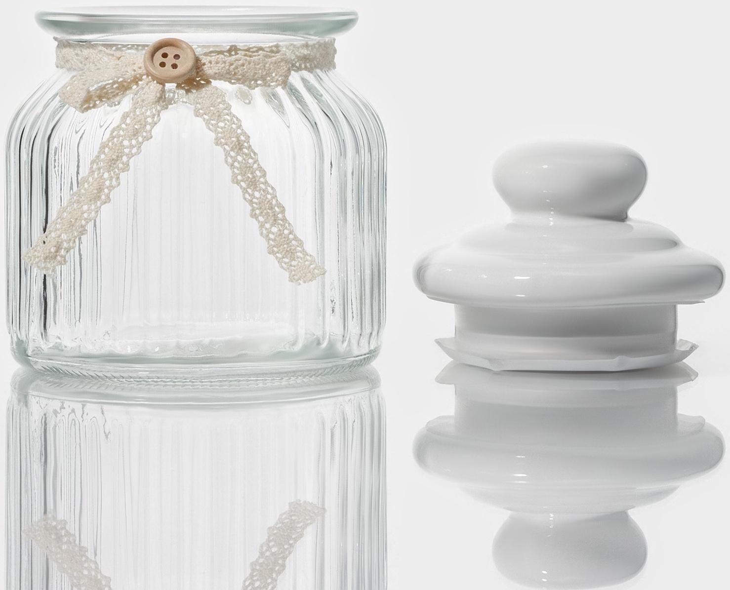 Банка стеклянная для сыпучих продуктов с керамической крышкой Доляна «Варенье», 600 мл, 11×15,5 см