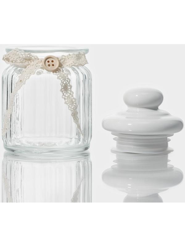 Банка стеклянная для сыпучих продуктов с керамической крышкой Доляна «Варенье», 250 мл, 8×13 см