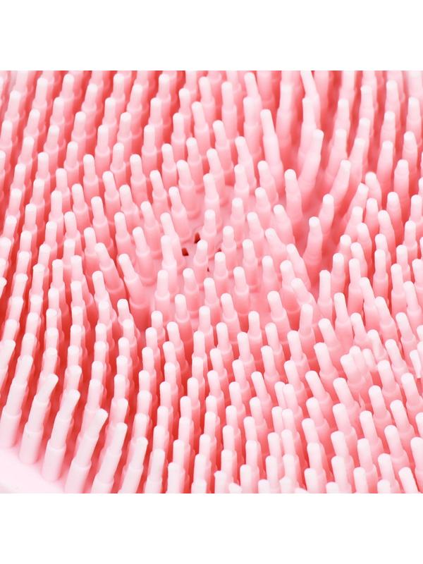 Щётка для мытья и массажа животных, с емкостью для шампуня, розовая