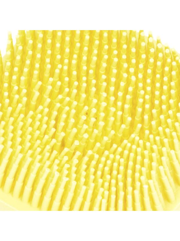 Щётка для мытья и массажа животных, с емкостью для шампуня, желтая