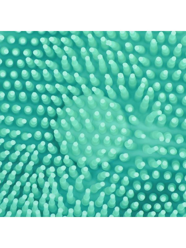 Щётка для мытья и массажа животных, с емкостью для шампуня, бирюзовая