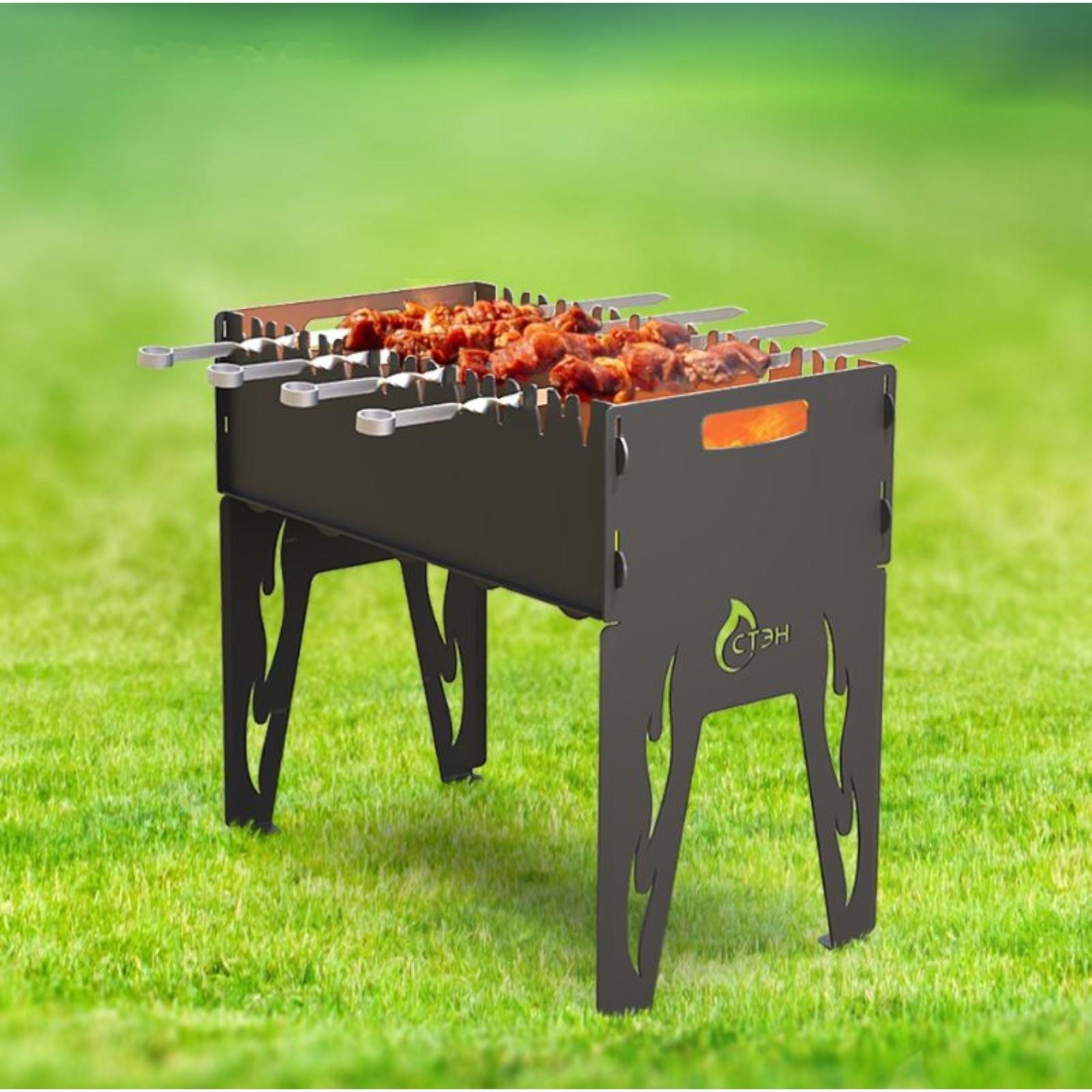 Мангал разборный, дрова, уголь, сталь 3мм, 61 х 33 х 63 см