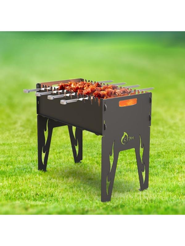 Мангал разборный, дрова, уголь, сталь 3мм, 61 х 33 х 63 см