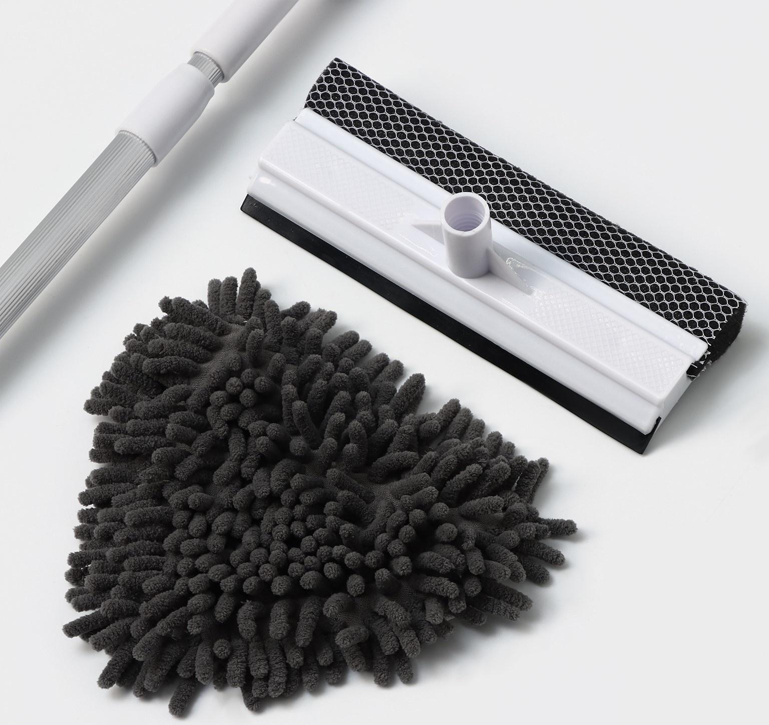 Набор для мытья окон Raccoon: поролоновая насадка, две насадки из микрофибры с держателем