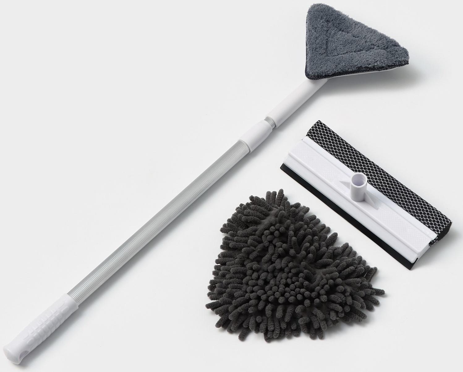 Набор для мытья окон Raccoon: поролоновая насадка, две насадки из микрофибры с держателем