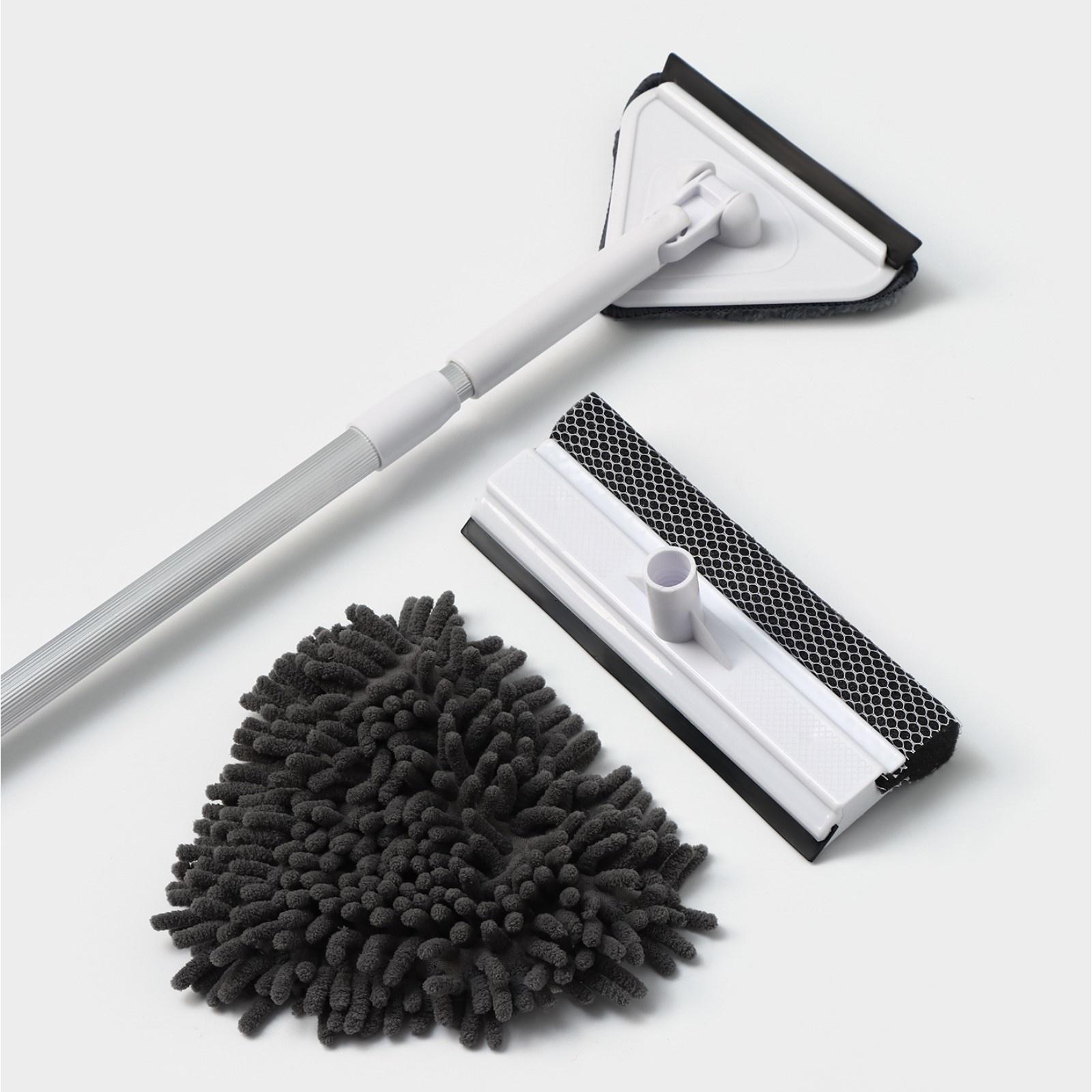 Набор для мытья окон Raccoon: поролоновая насадка, две насадки из микрофибры с держателем