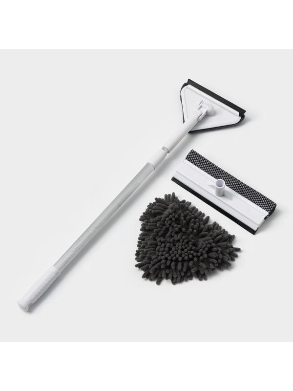 Набор для мытья окон Raccoon: поролоновая насадка, две насадки из микрофибры с держателем