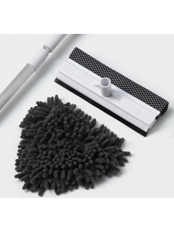 Набор для мытья окон Raccoon: поролоновая насадка, две насадки из микрофибры с держателем