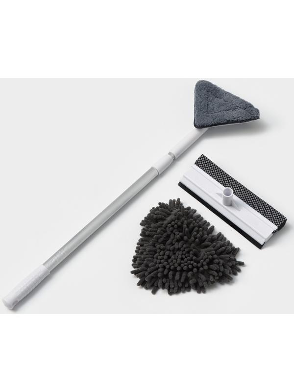 Набор для мытья окон Raccoon: поролоновая насадка, две насадки из микрофибры с держателем