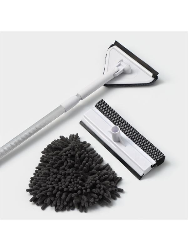 Набор для мытья окон Raccoon: поролоновая насадка, две насадки из микрофибры с держателем