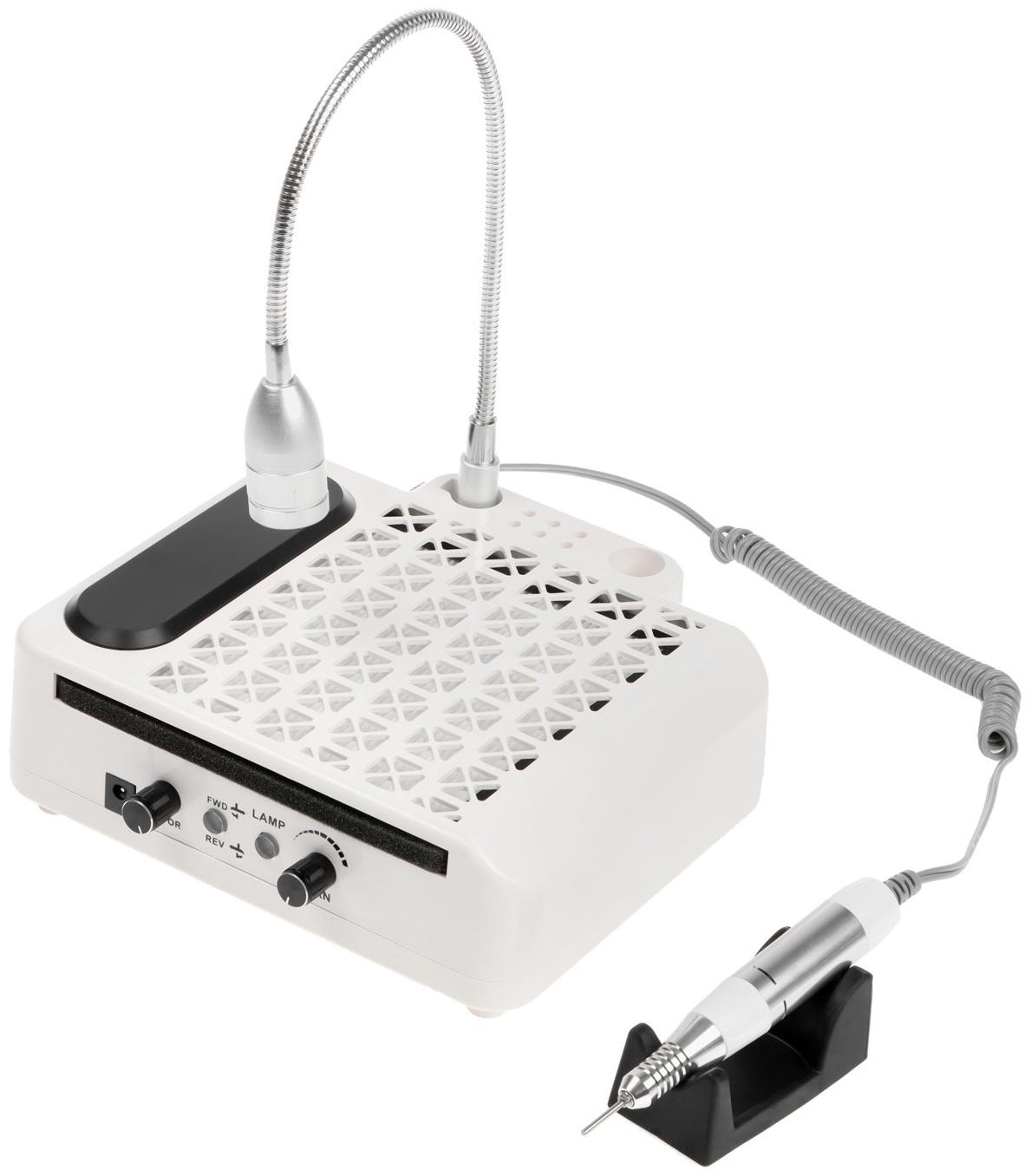 Аппарат для маникюра и педикюра Windigo LMH-04, 80 Вт, 35000 об/мин, лампа, ручка, белый