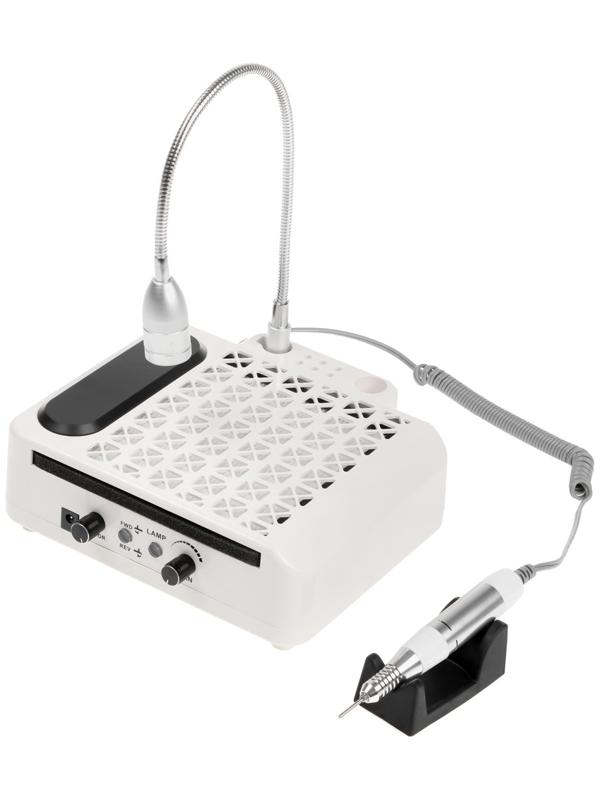 Аппарат для маникюра и педикюра Windigo LMH-04, 80 Вт, 35000 об/мин, лампа, ручка, белый