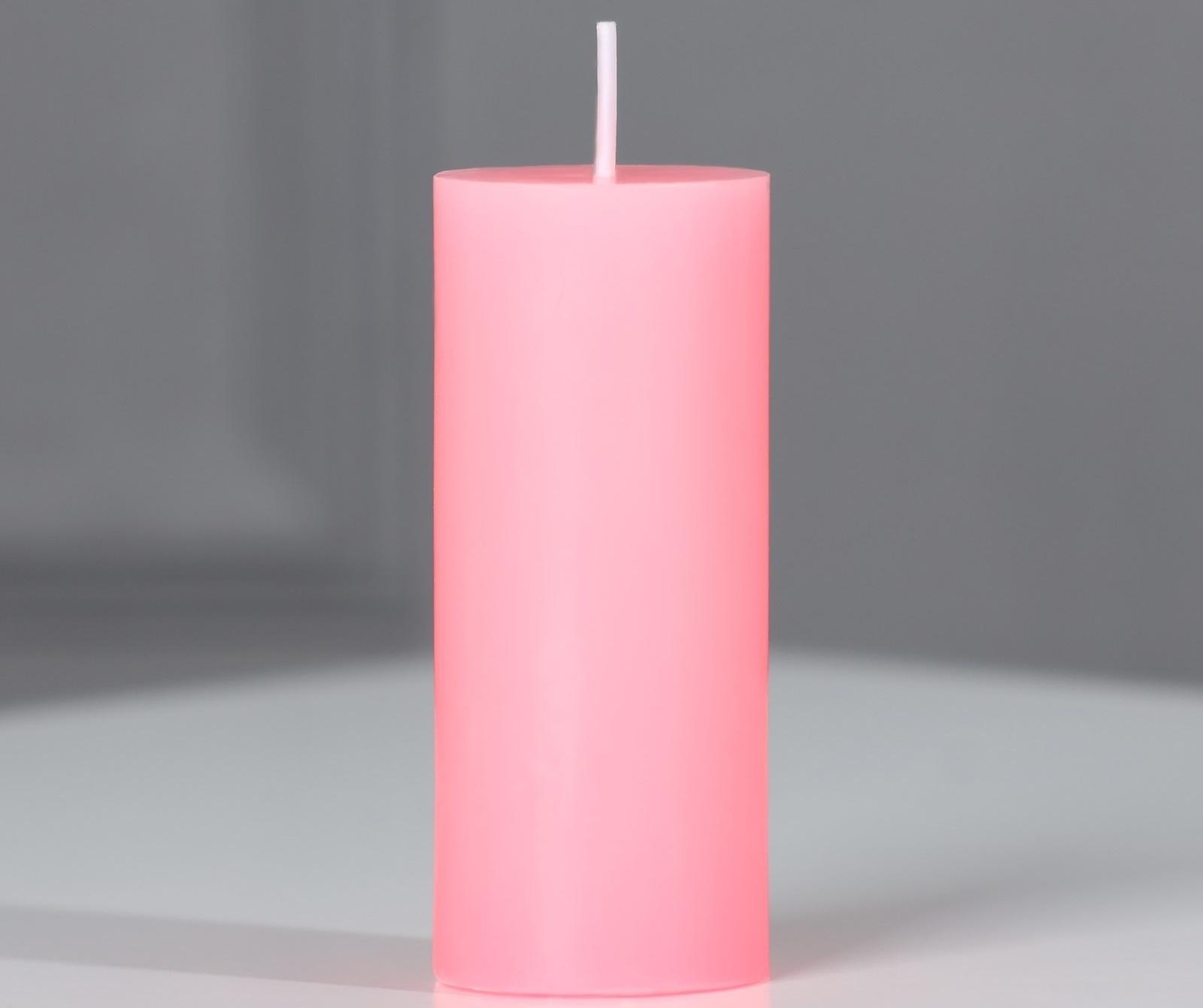 Свеча-столбик интерьерная , роза, 3 x 7,5 см