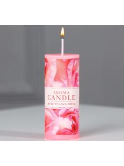 Свеча-столбик интерьерная , роза, 3 x 7,5 см