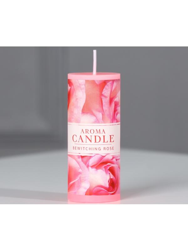 Свеча-столбик интерьерная , роза, 3 x 7,5 см