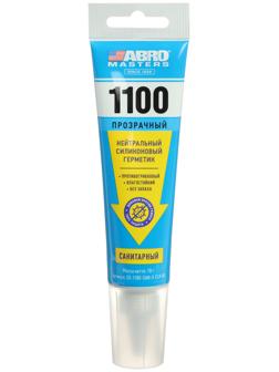 Герметик ABRO MASTERS 1100, силиконовый, санитарный, нейтральный, прозрачный, 70 г