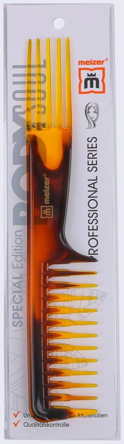 Расчёска комбинированная, двусторонняя, 22 × 4 см, цвет янтарный