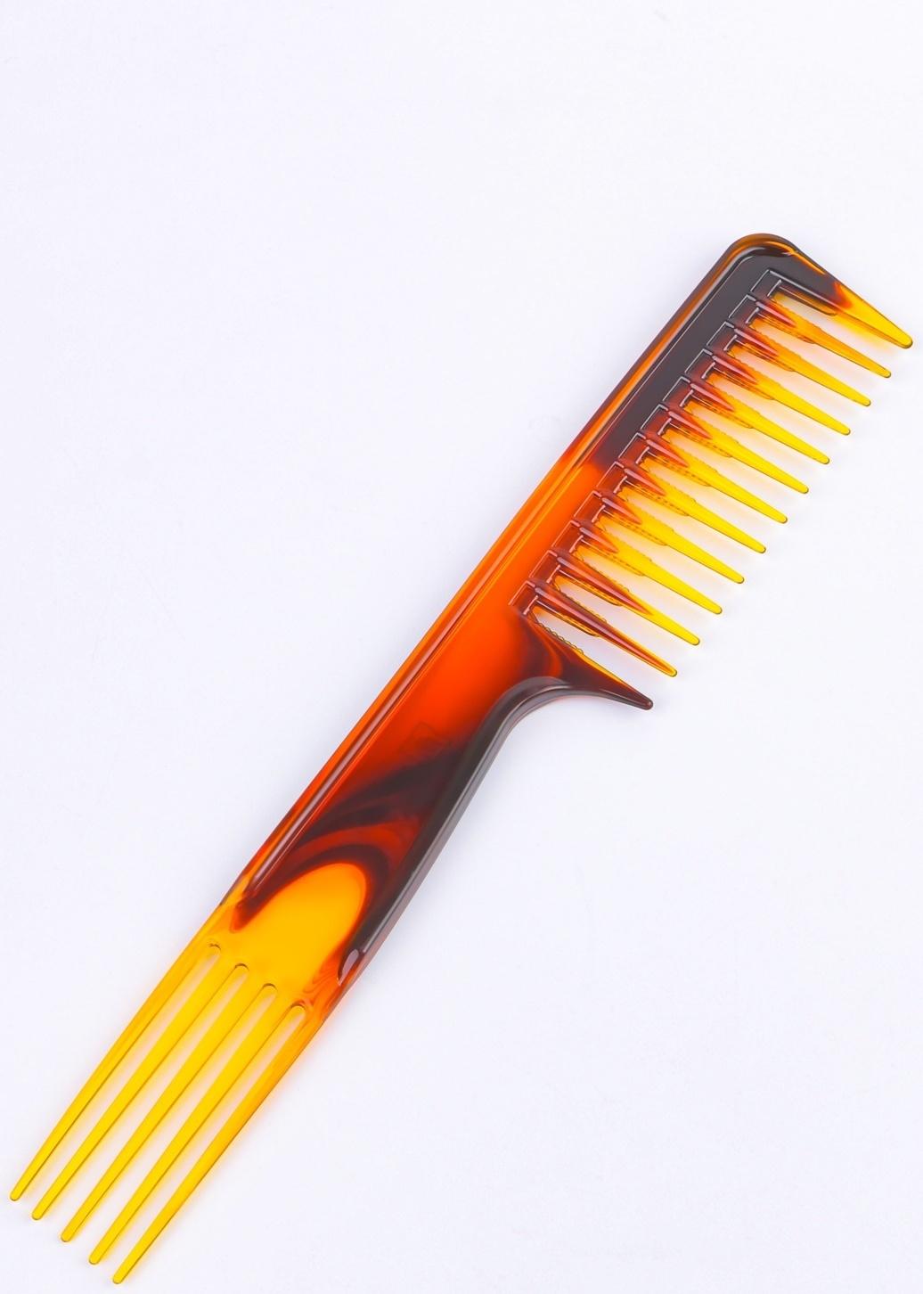 Расчёска комбинированная, двусторонняя, 22 × 4 см, цвет янтарный