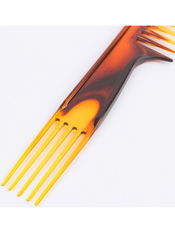 Расчёска комбинированная, двусторонняя, 22 × 4 см, цвет янтарный