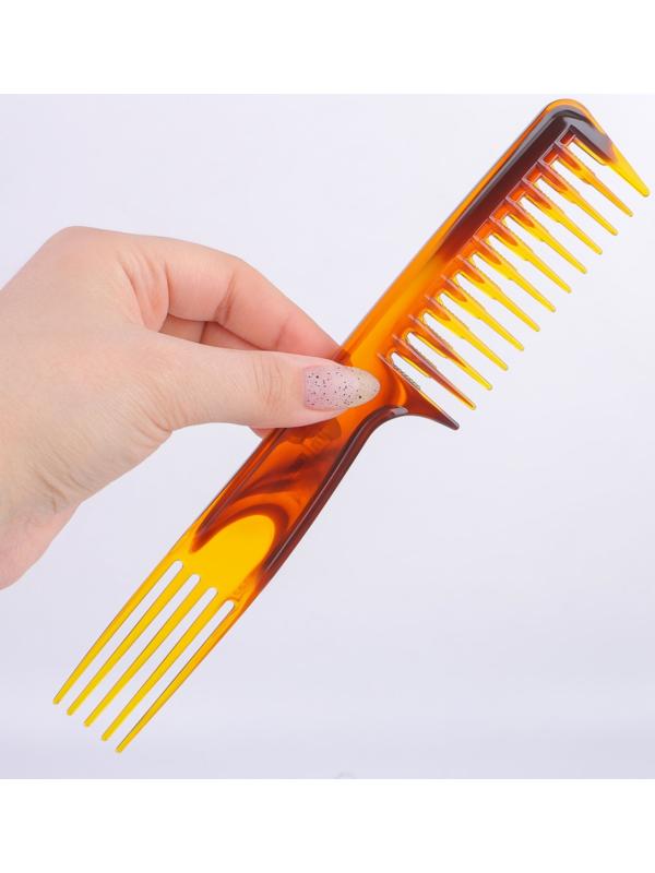 Расчёска комбинированная, двусторонняя, 22 × 4 см, цвет янтарный