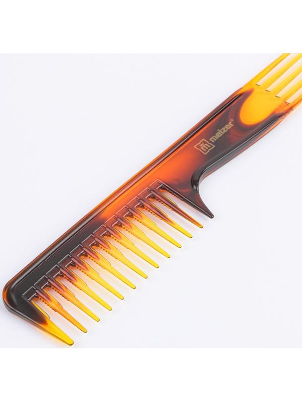 Расчёска комбинированная, двусторонняя, 22 × 4 см, цвет янтарный