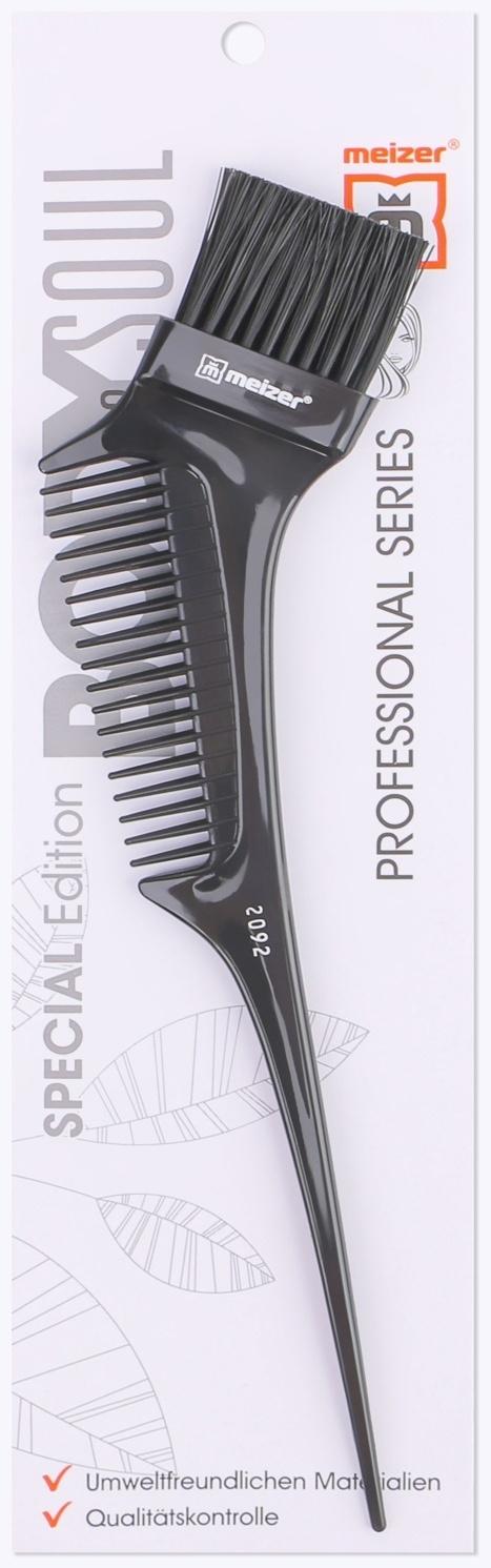 Кисть для окрашивания волос, двусторонняя, 21,5 × 6 см, цвет чёрный