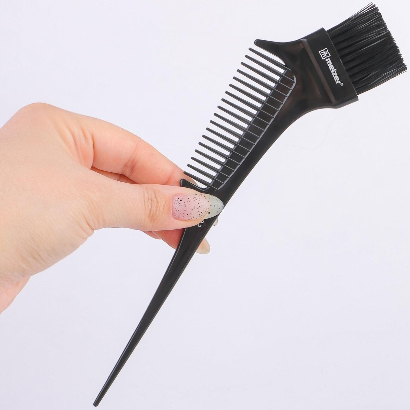 Кисть для окрашивания волос, двусторонняя, 21,5 × 6 см, цвет чёрный