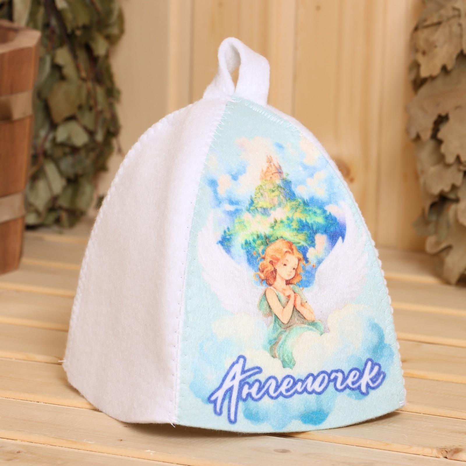 Шапка для бани с детским принтом 