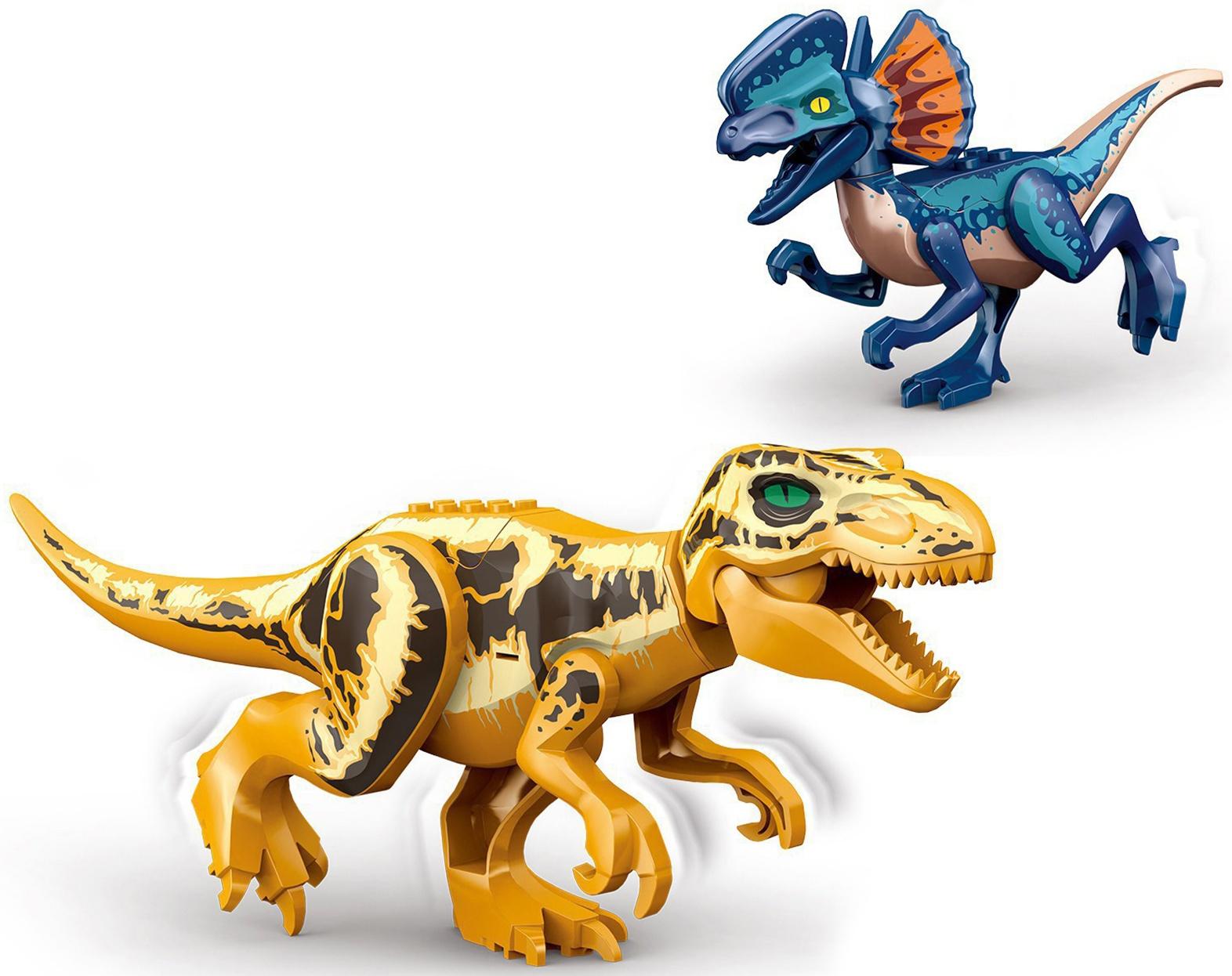 Конструктор «Диномир», 22 детали, тиранозавр и велоцераптор, звуковые эффекты, в пакете