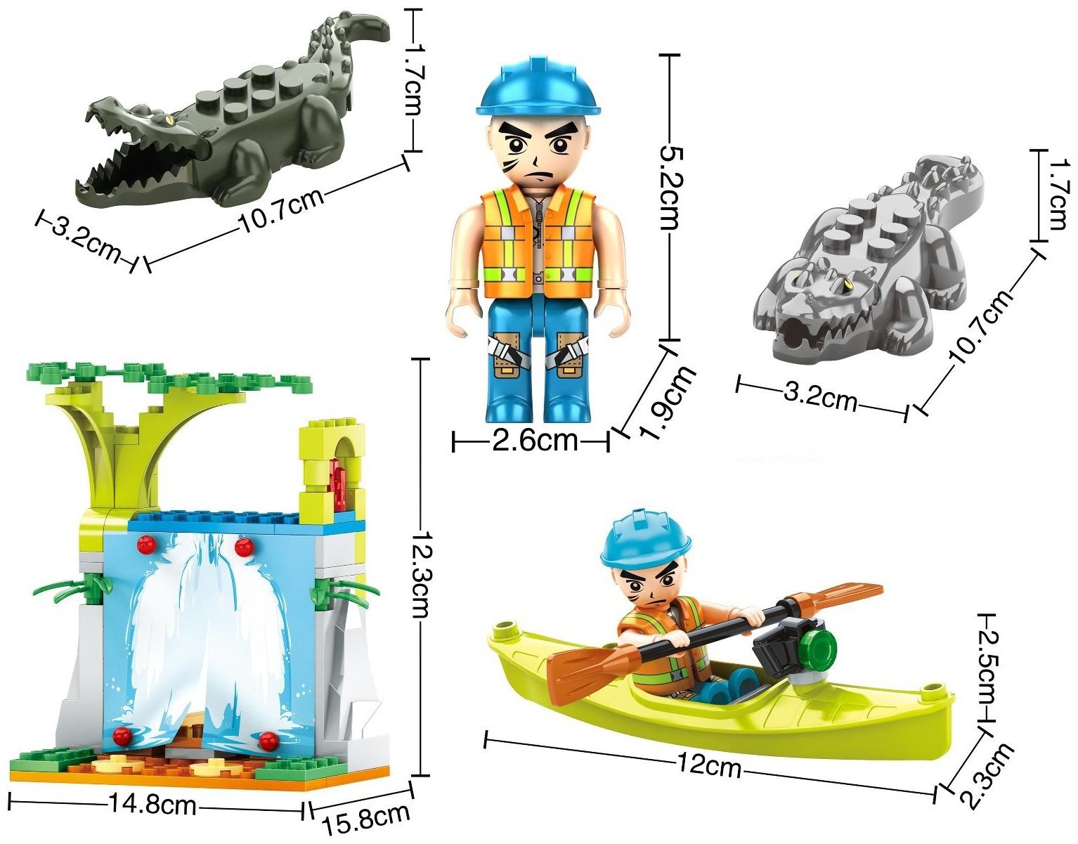 Конструктор «Джунгли. Водопад с крокодилами», 134 детали, в пакете