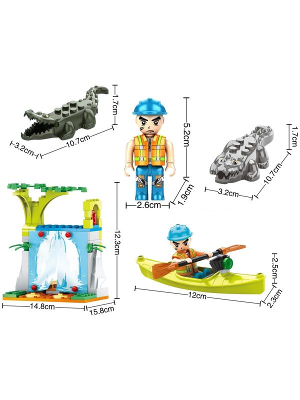 Конструктор «Джунгли. Водопад с крокодилами», 134 детали, в пакете