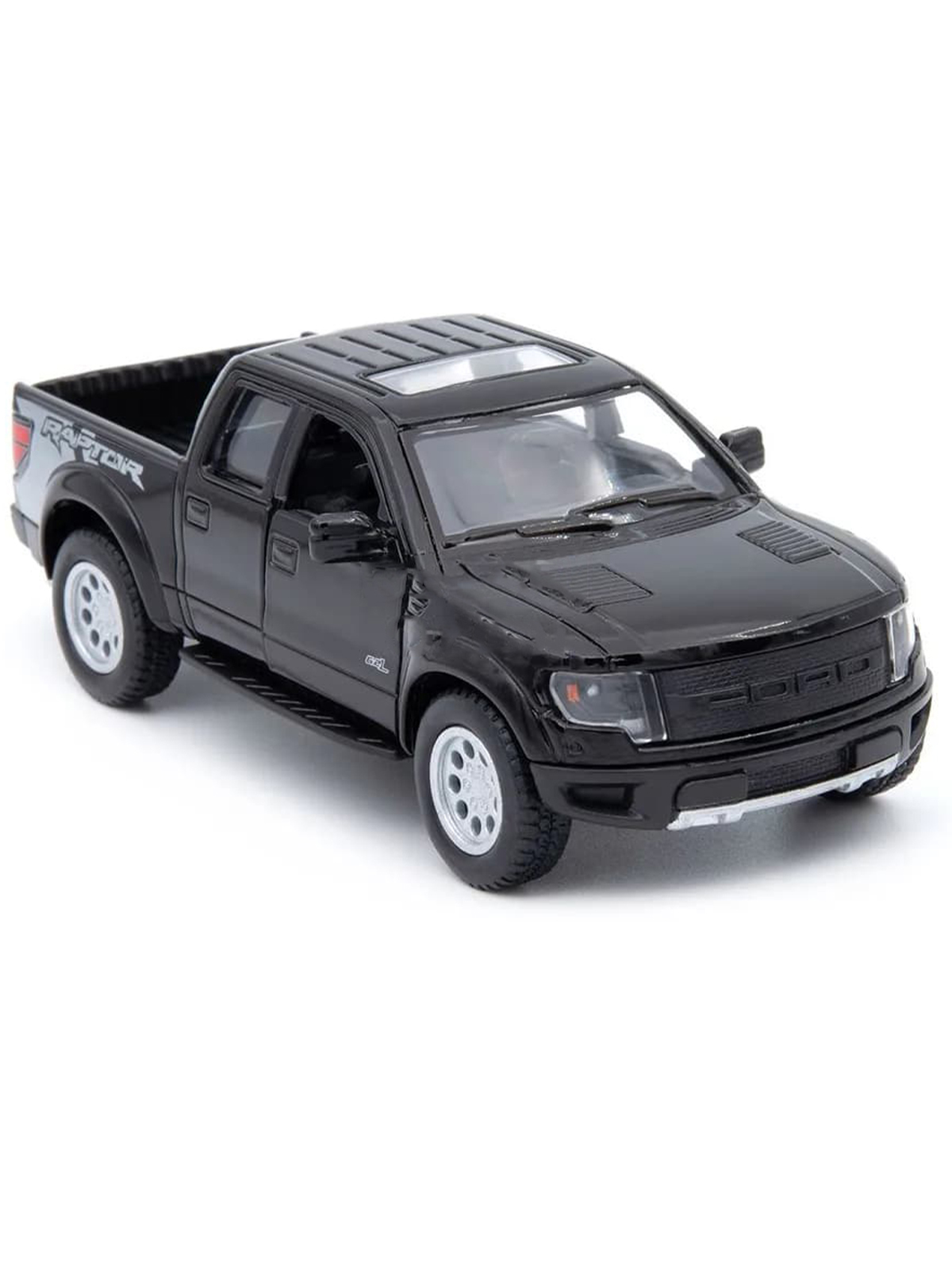 Машинка металлическая Kinsmart 1:46 «2013 Ford F-150 SVT Raptor SuperCrew» KT5365D инерционная / Черный