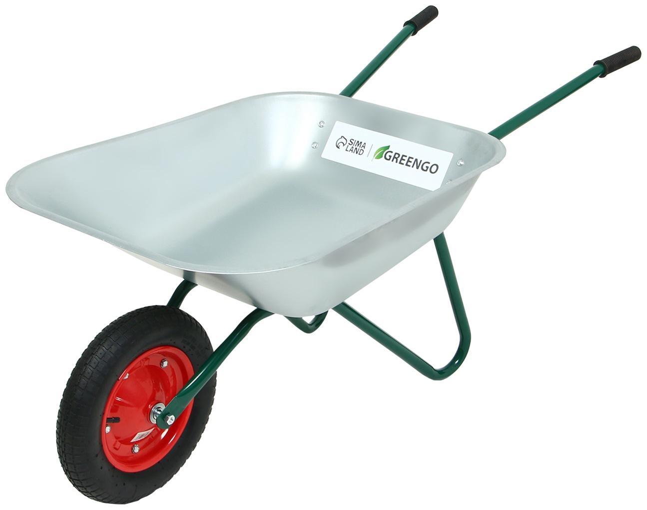 Тачка садовая Greengo, одноколёсная: груз/п 120 кг, объём 65 л