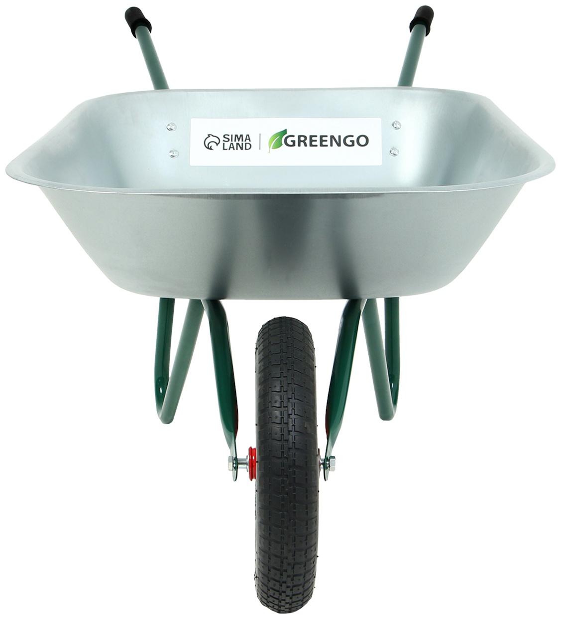 Тачка садовая Greengo, одноколёсная: груз/п 120 кг, объём 65 л