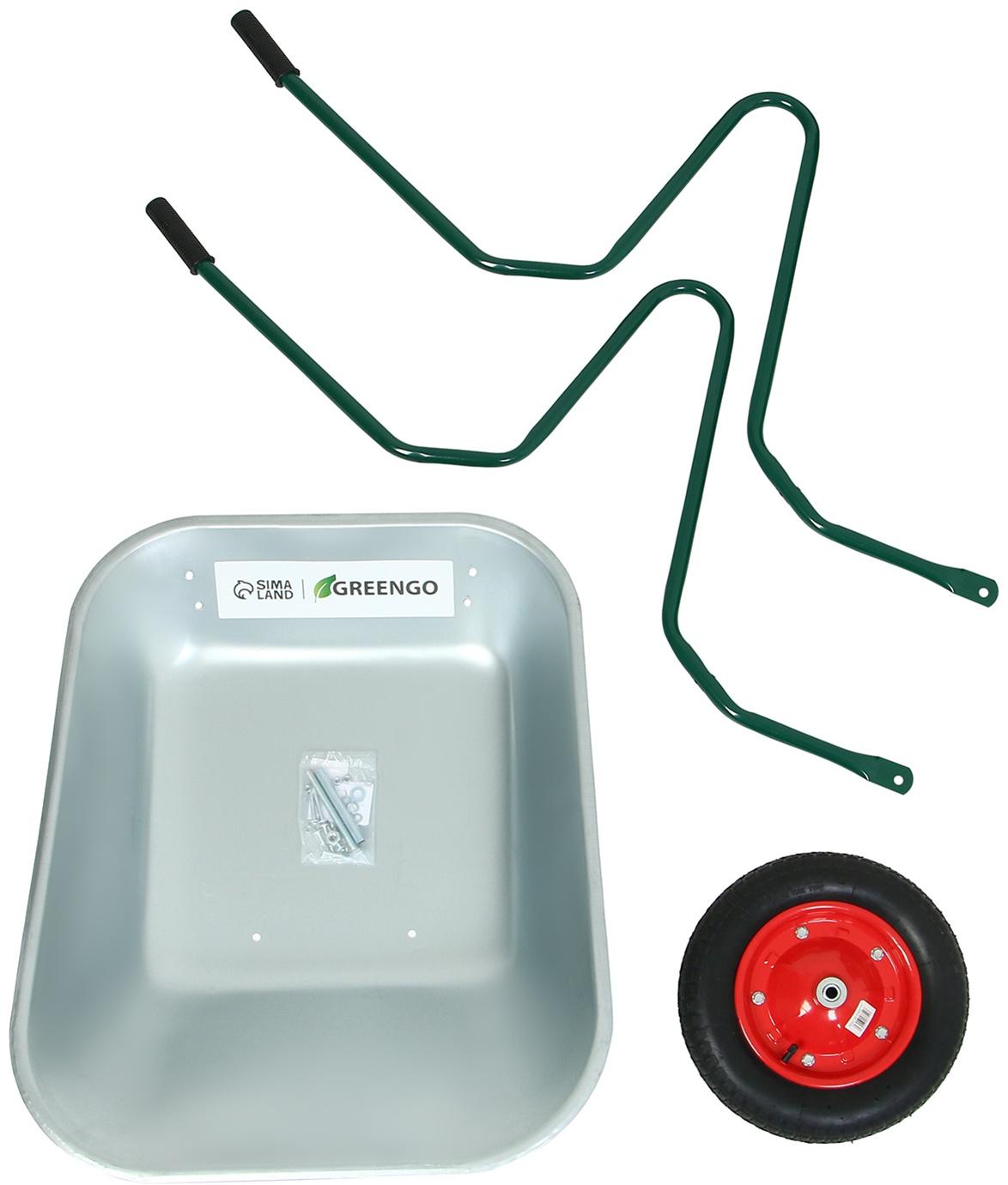Тачка садовая Greengo, одноколёсная: груз/п 120 кг, объём 65 л