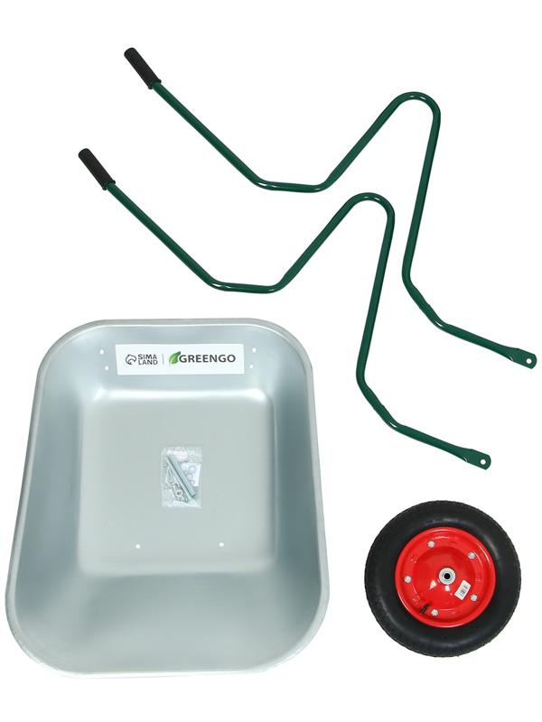 Тачка садовая Greengo, одноколёсная: груз/п 120 кг, объём 65 л