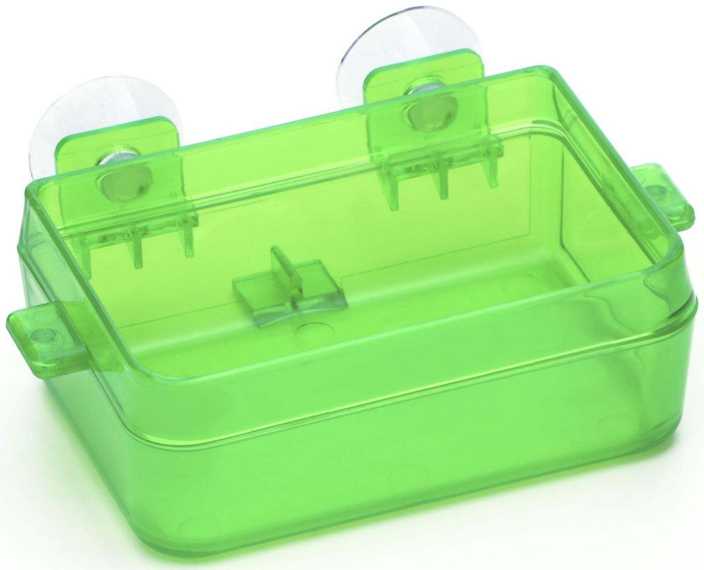 Кормушка NomoyPet для террариума на присосках, 10 х 4 х 7,5 см, зелёная