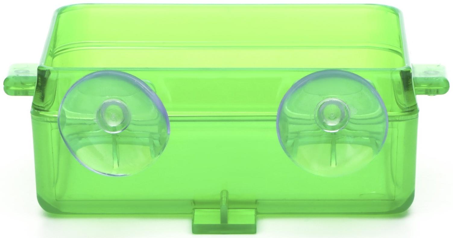 Кормушка NomoyPet для террариума на присосках, 10 х 4 х 7,5 см, зелёная