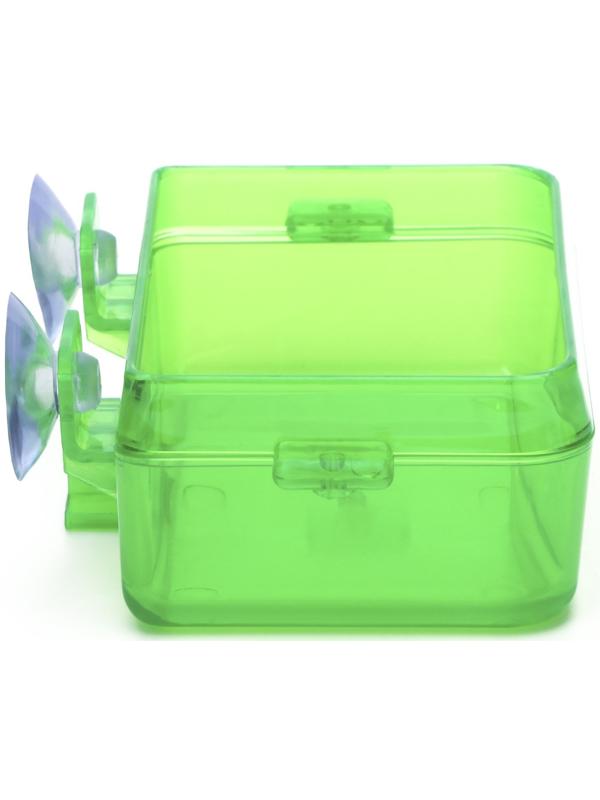 Кормушка NomoyPet для террариума на присосках, 10 х 4 х 7,5 см, зелёная