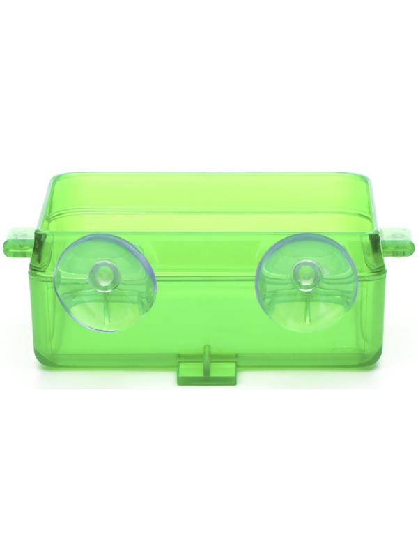 Кормушка NomoyPet для террариума на присосках, 10 х 4 х 7,5 см, зелёная