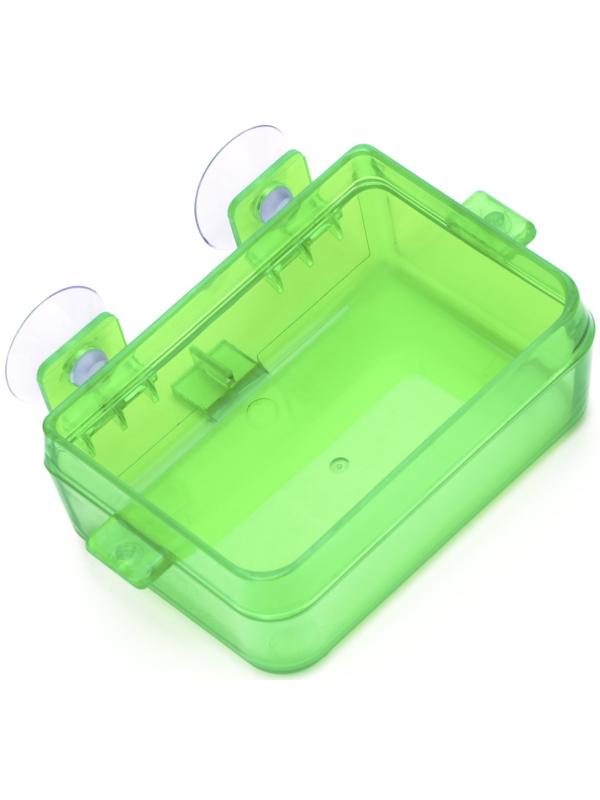 Кормушка NomoyPet для террариума на присосках, 10 х 4 х 7,5 см, зелёная