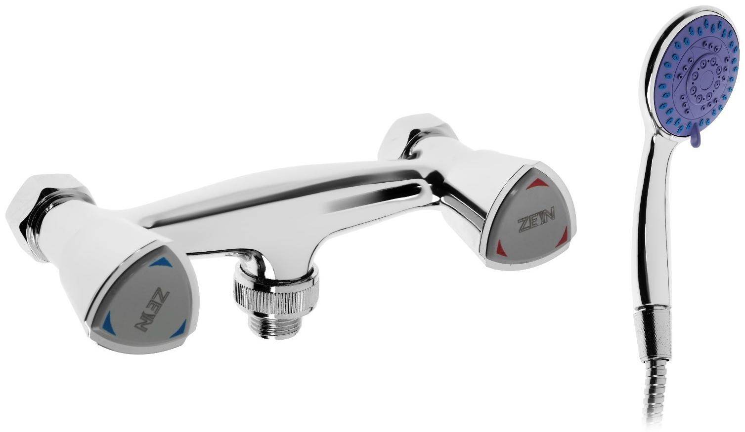 Смеситель для душа ZEIN Z3725, двухвентильный, лейка 3 режима, шланг 150 см, хром