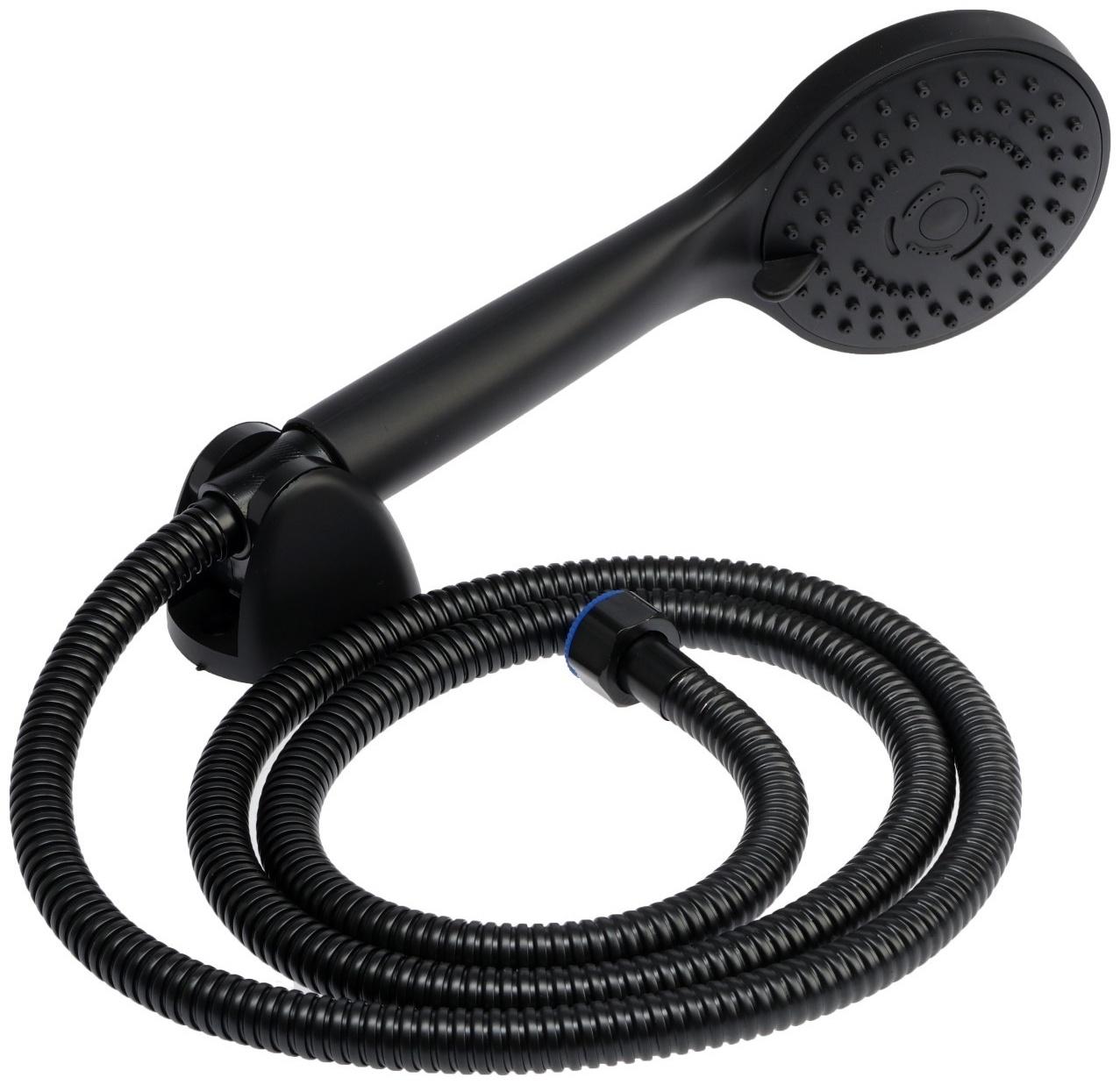 Смеситель для душа ZEIN Z3844, однорычажный, душевой набор, лейка 5 режимов, черный