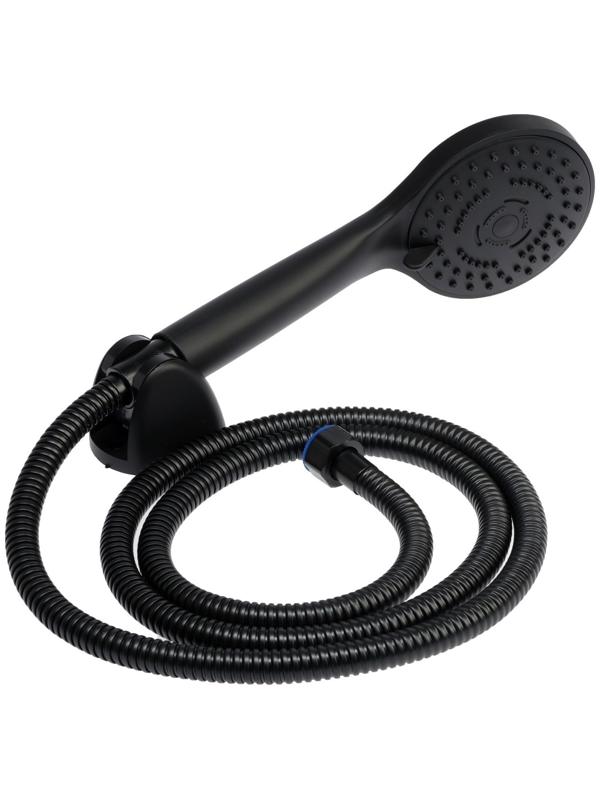 Смеситель для душа ZEIN Z3844, однорычажный, душевой набор, лейка 5 режимов, черный