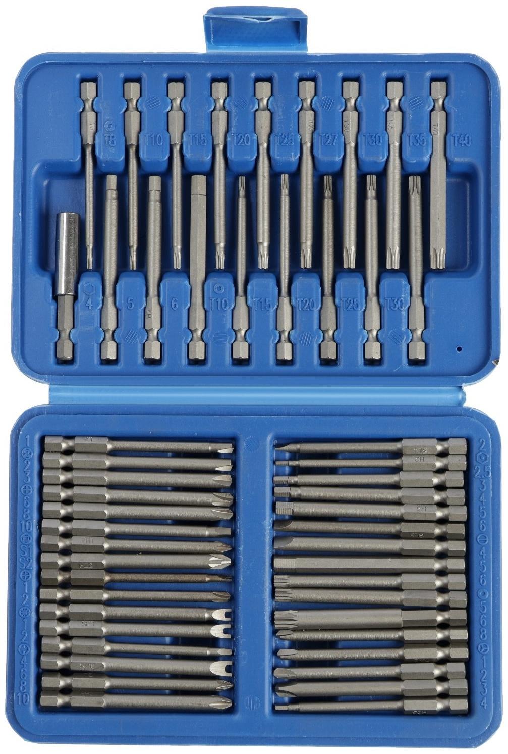 Набор бит ТУНДРА, сталь CrV, PH-PZ-SL-Torx-Hex-M-TW-TR, 75 мм, 50 шт.