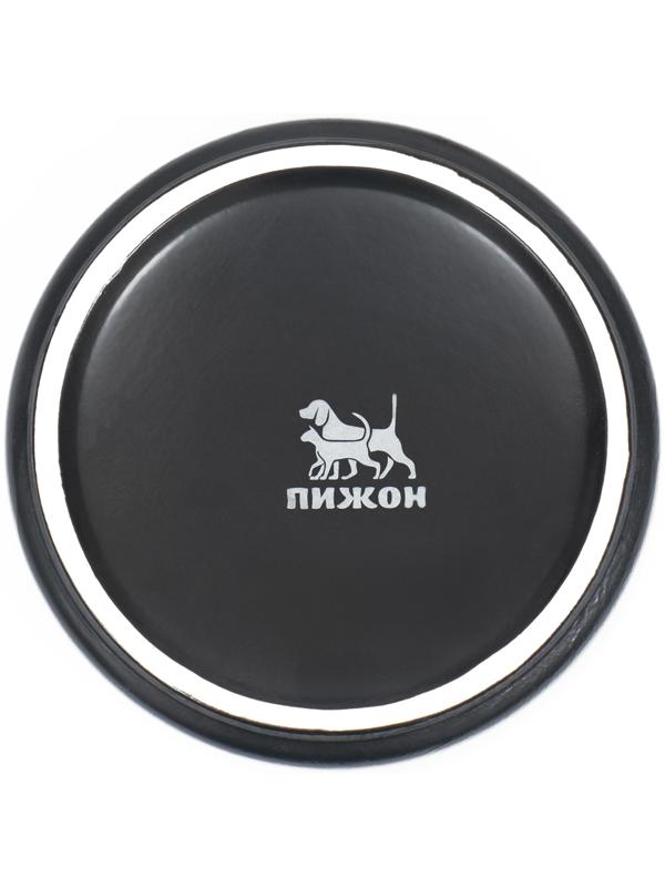 Миски керамические двойные на подставке 2 х 450 мл  28,5 х 15,5 х 7 см, серая/голубая