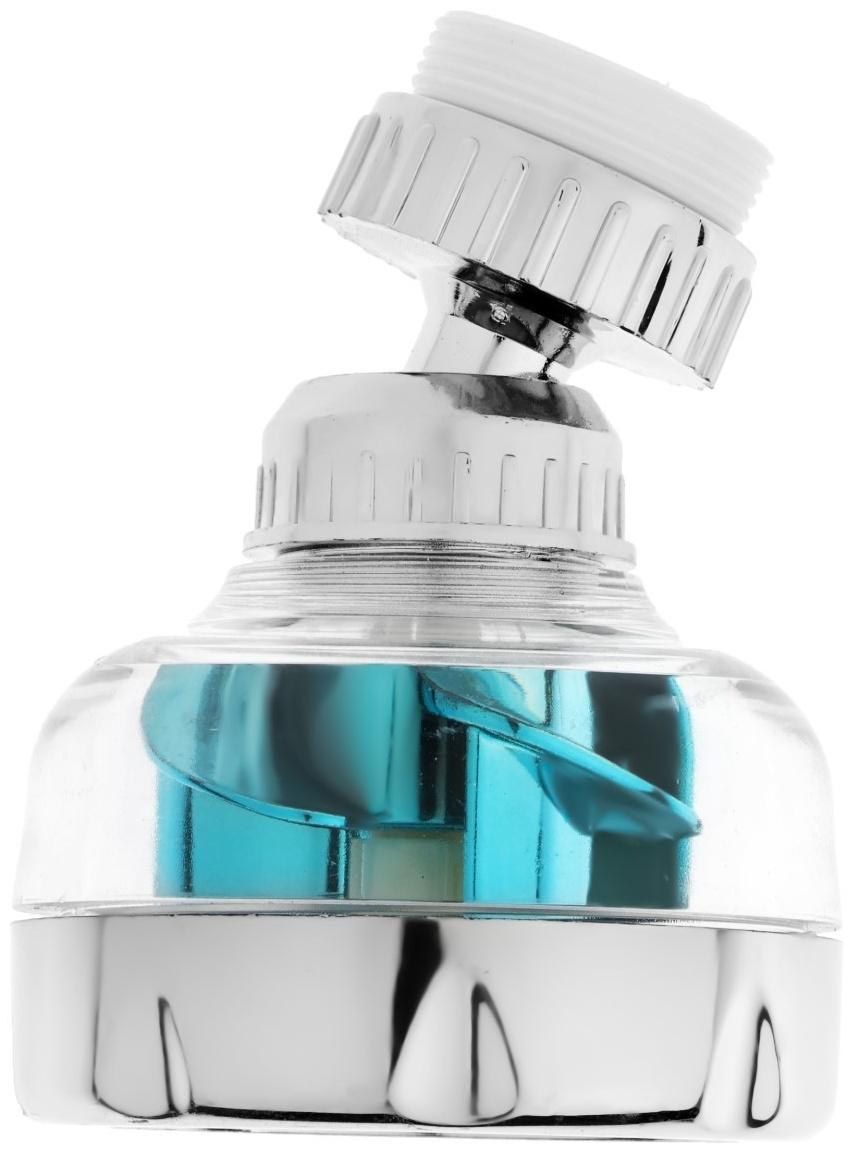 Аэратор ZEIN, регулировка потока, вентилятор, пластик, сетка нерж., прозрачный/хром