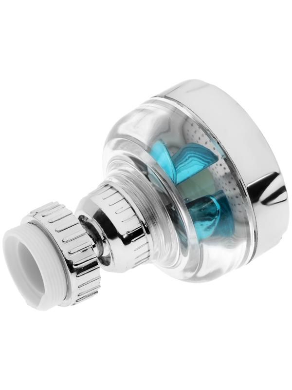 Аэратор ZEIN, регулировка потока, вентилятор, пластик, сетка нерж., прозрачный/хром