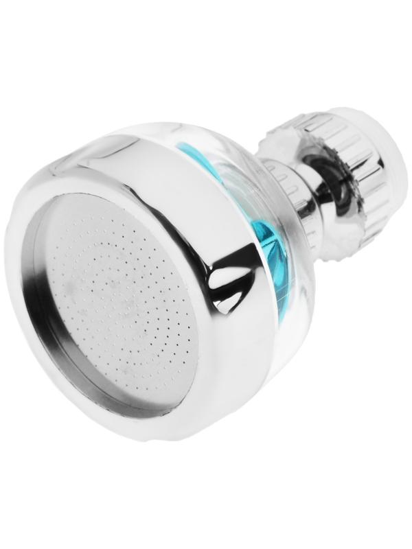 Аэратор ZEIN, регулировка потока, вентилятор, пластик, сетка нерж., прозрачный/хром