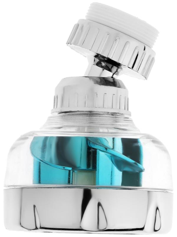 Аэратор ZEIN, регулировка потока, вентилятор, пластик, сетка нерж., прозрачный/хром